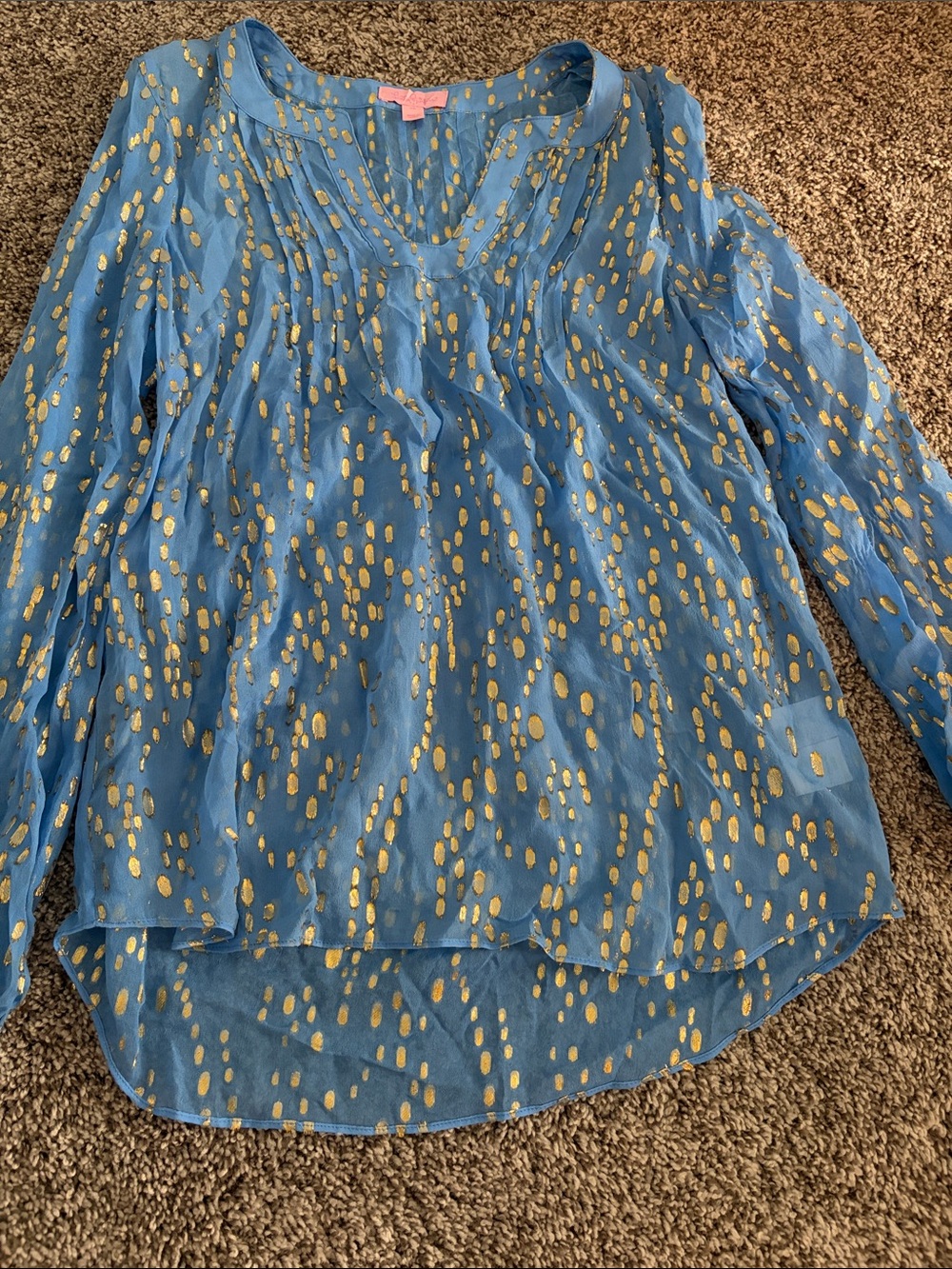 Lilly Pulitzer Blue and gold Blouse - Picture 4 of 5